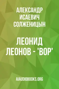 Обложка аудиокниги «Леонид Леонов - 'Вор'»